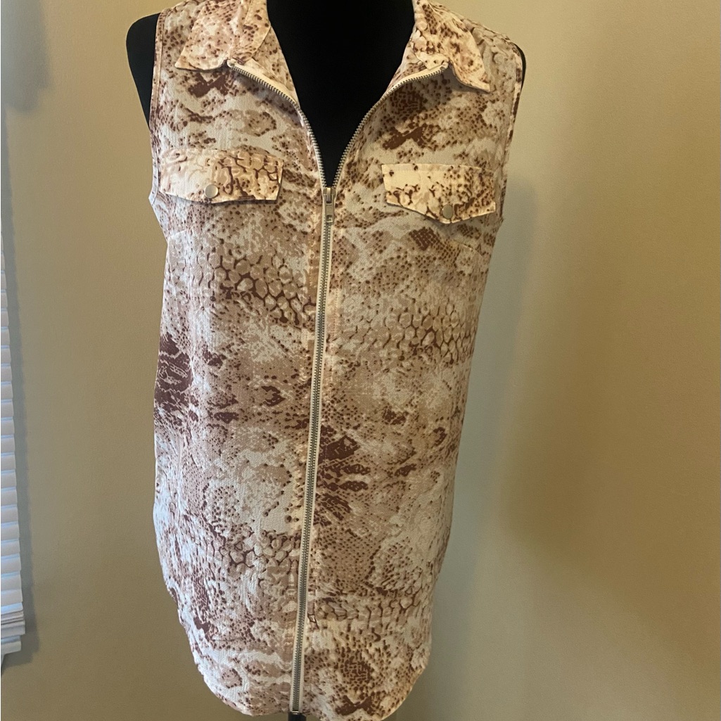 Simply Noelle Pink And Brown Patterned Top